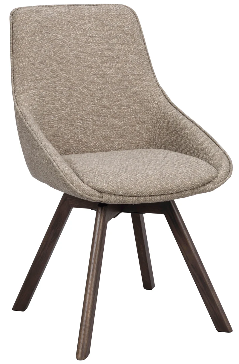 Polsterstuhl Lida taupe | Eiche braun