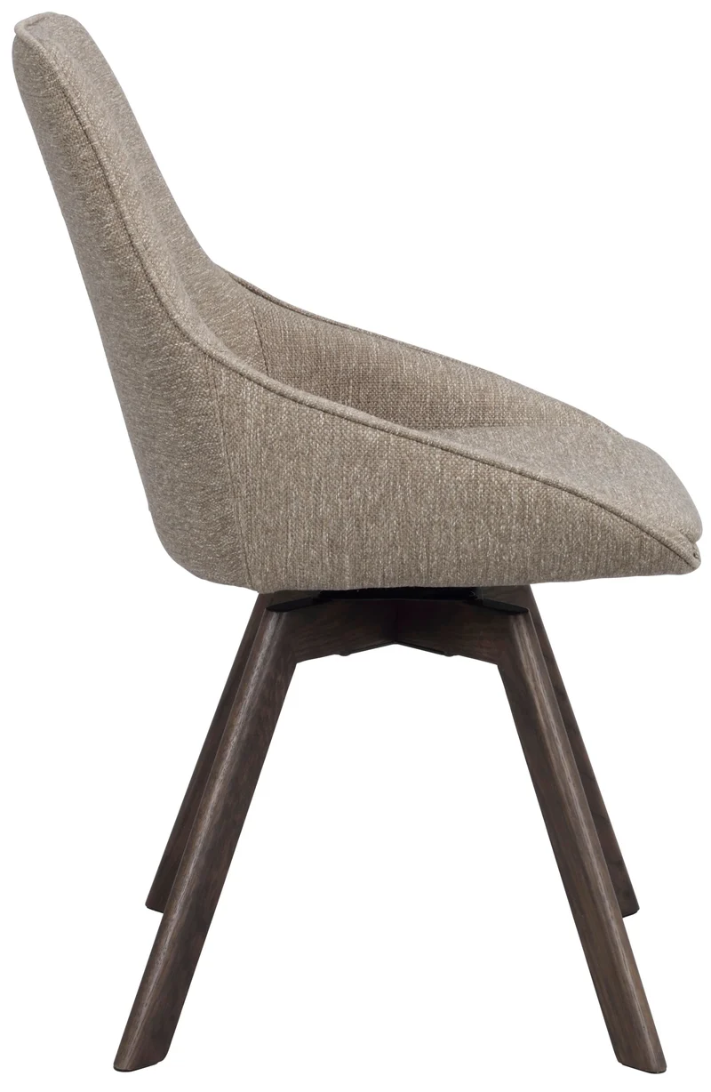 Polsterstuhl Lida taupe | Eiche braun