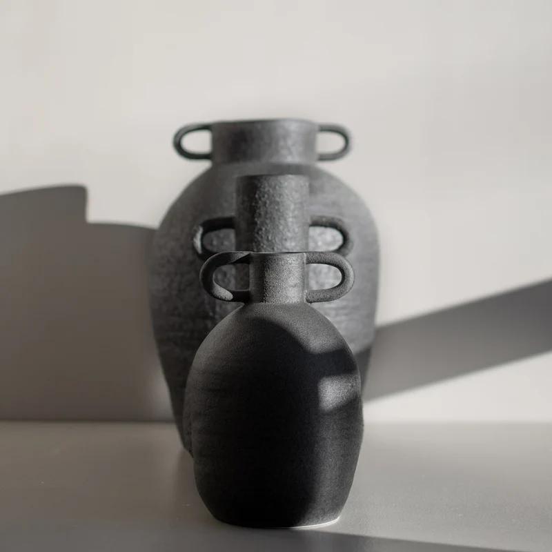 Keramikvase ø14cm, schwarz