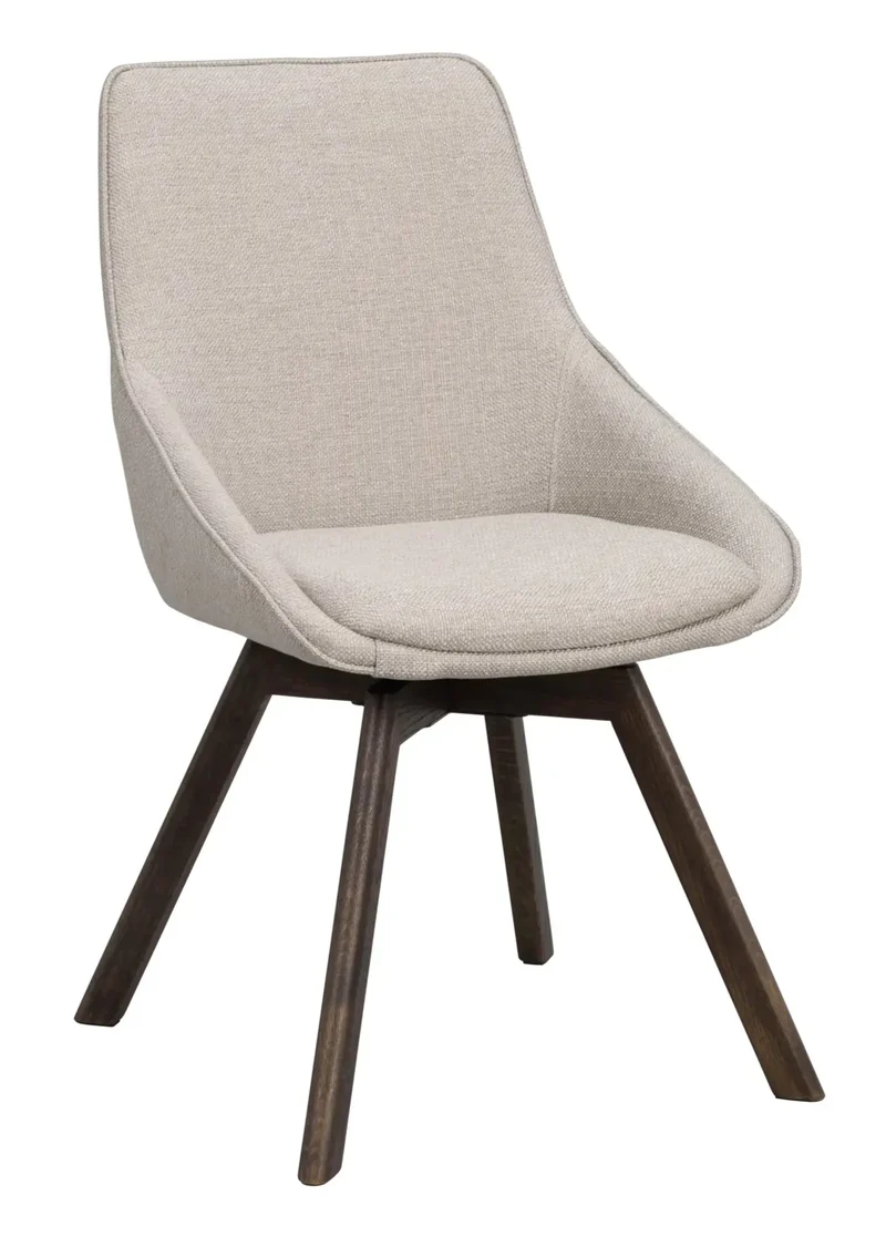 Polsterstuhl Lida beige-grau | Eiche braun