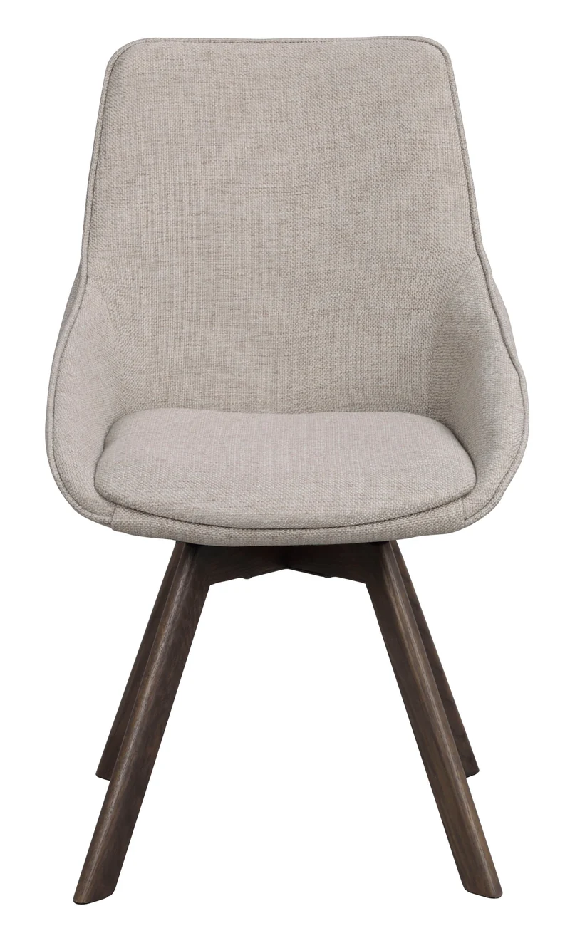 Polsterstuhl Lida beige-grau | Eiche braun
