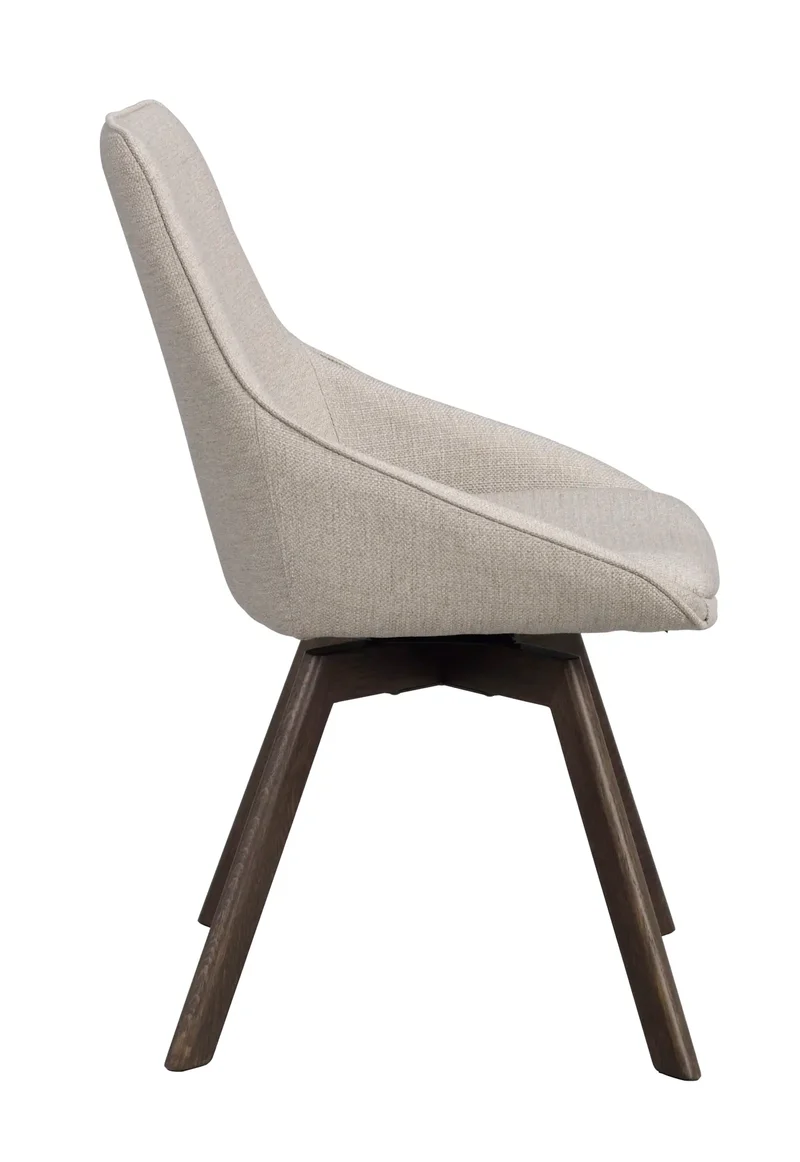 Polsterstuhl Lida beige-grau | Eiche braun
