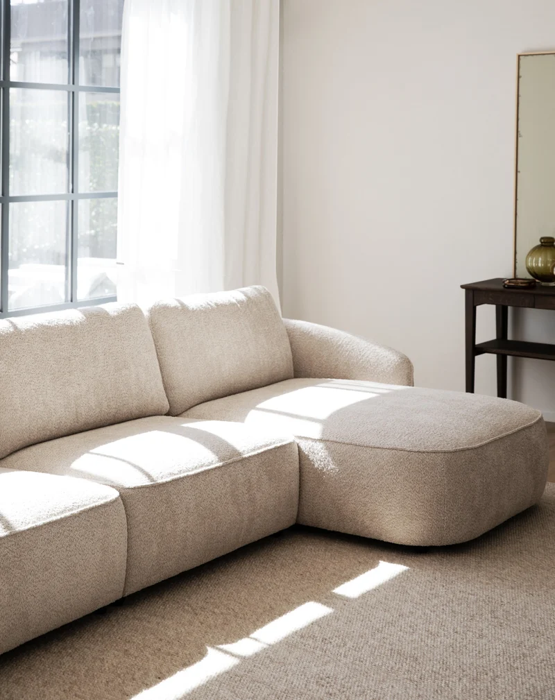 Lounge 4-Sitzer rechts Boucle, beige