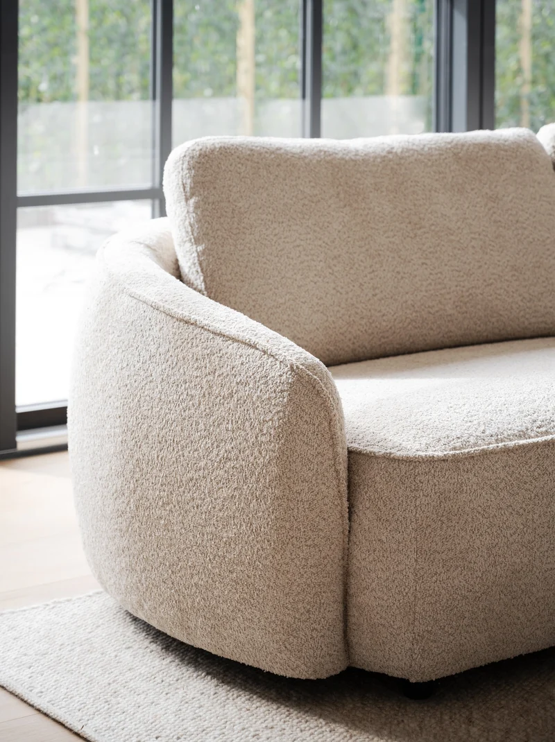 Lounge Sofa 4-Sitzer Boucle, beige