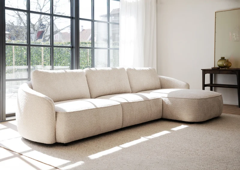 Lounge 4-Sitzer rechts Boucle, beige