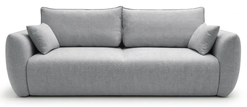 Ausziehbares Dreisitzer-Sofa Zordo mit Stauraum, grauer Chenille-Bezug