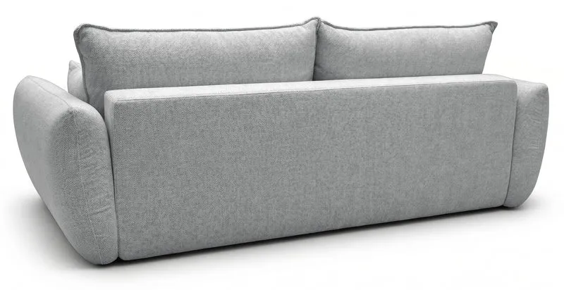Ausziehbares Dreisitzer-Sofa Zordo mit Stauraum, grauer Chenille-Bezug