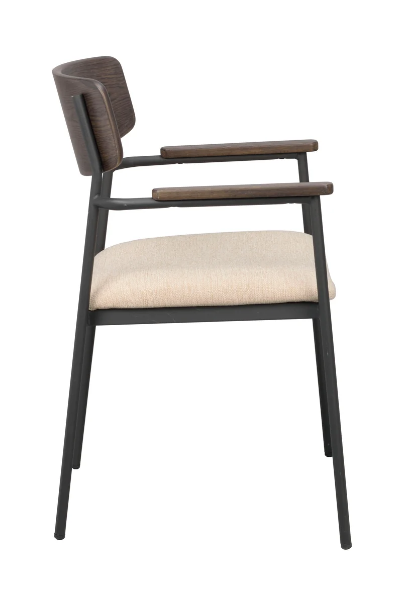 Polsterstuhl Kato mit Armlehne, braun-beige