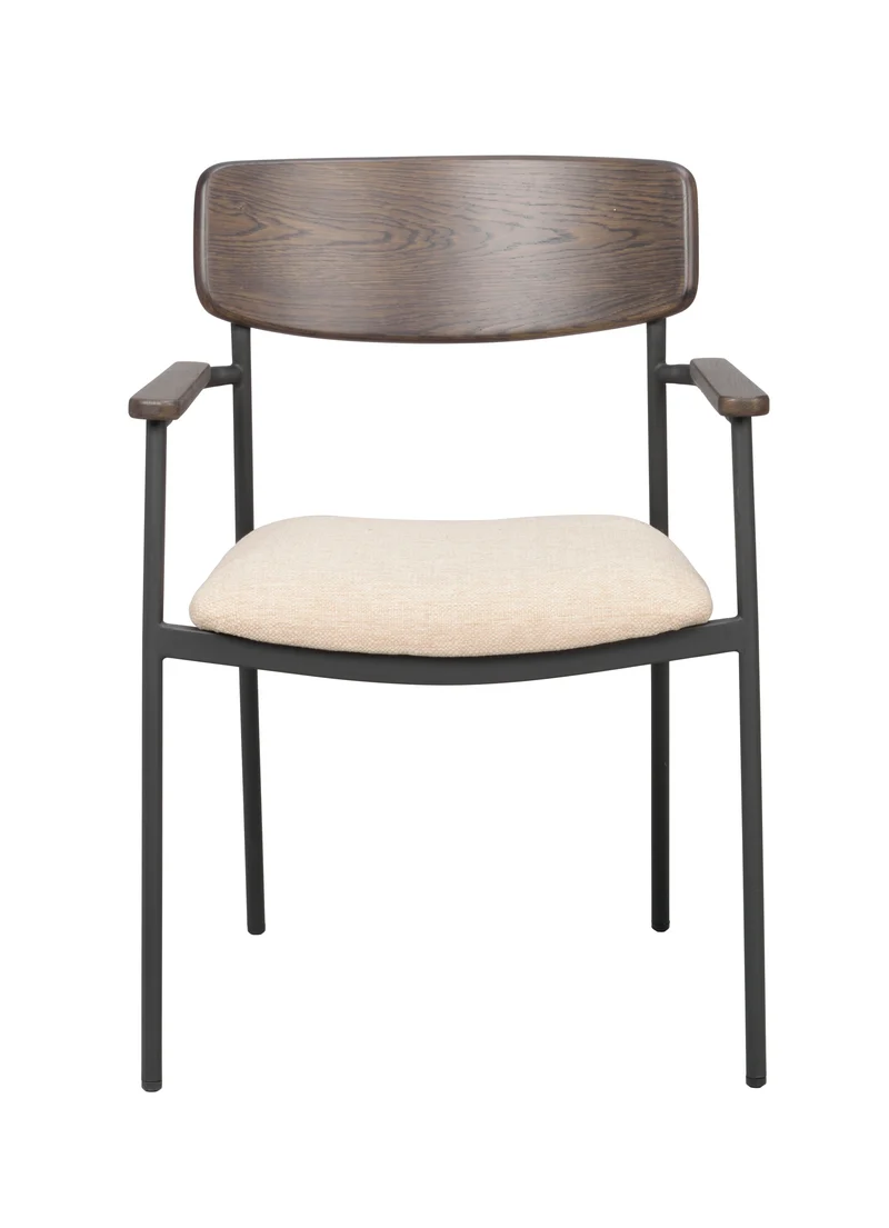 Polsterstuhl Kato mit Armlehne, braun-beige