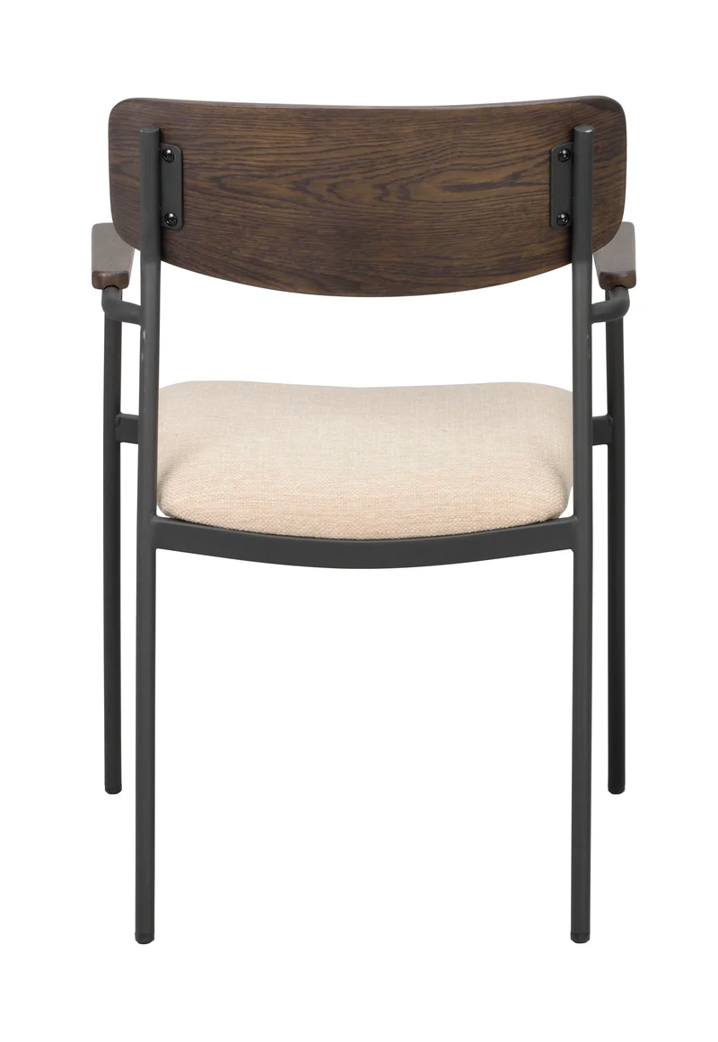 Polsterstuhl Kato mit Armlehne, braun-beige