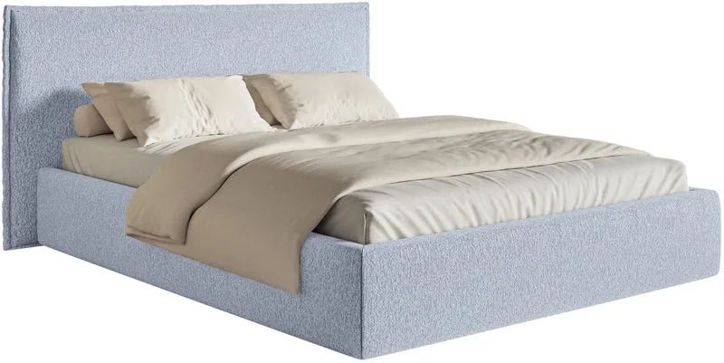Polsterbett 160x200 cm Softie hellblauer Chenillestoff