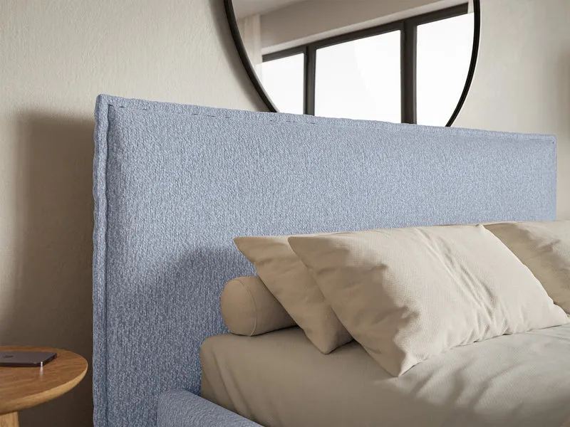 Polsterbett 160x200 cm Softie hellblauer Chenillestoff