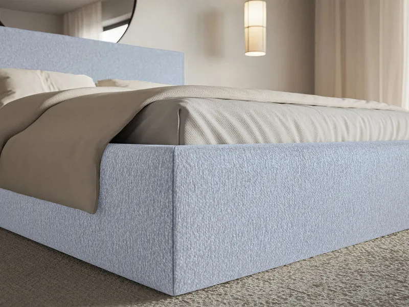 Polsterbett 160x200 cm Softie hellblauer Chenillestoff