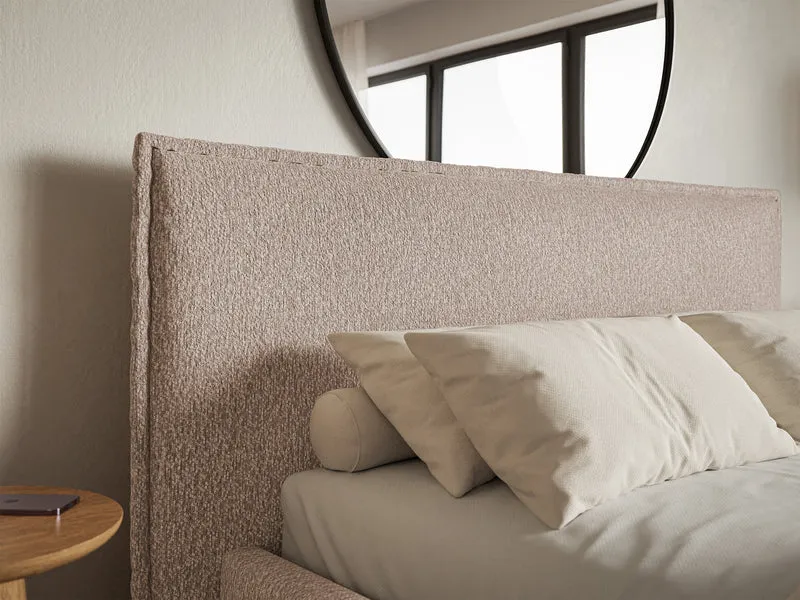 Polsterbett 160x200 cm Softie in dunkelbeigem Chenille