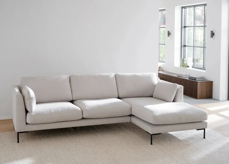 Ecksofa Corwin 3-Sitzer, hell-beige
