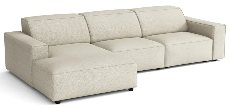 Modulare Eckcouch Sellmo L-förmig linksseitig cremefarben, hydrophober Chenille