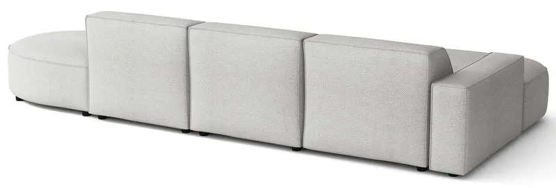 Modulares Ecksofa Sallmo L-förmig linksseitig hellgrauer hydrophober Chenille-Stoff