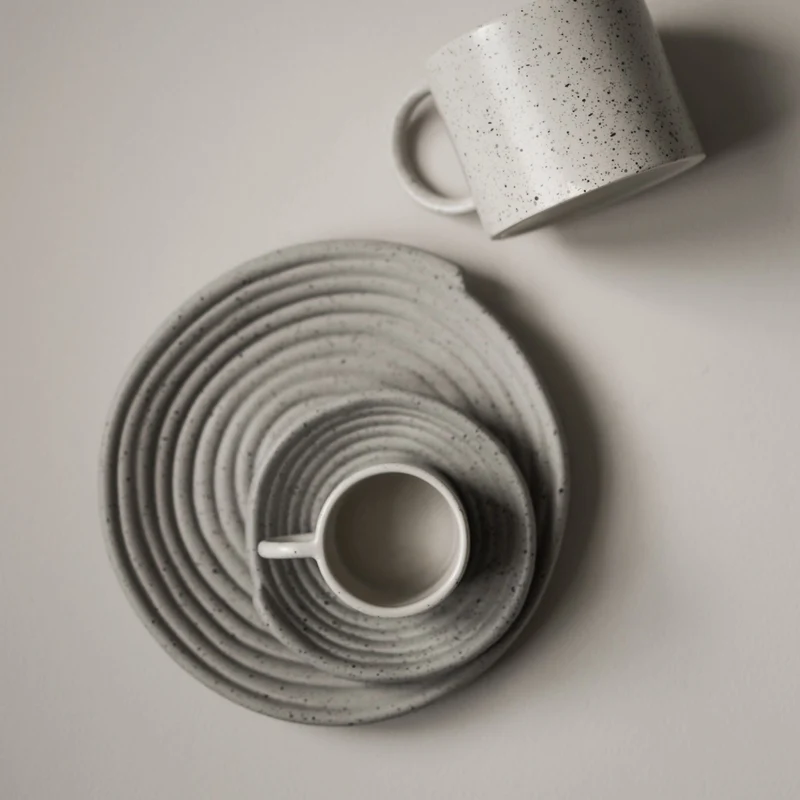 Keramikschale ø20cm, grau meliert