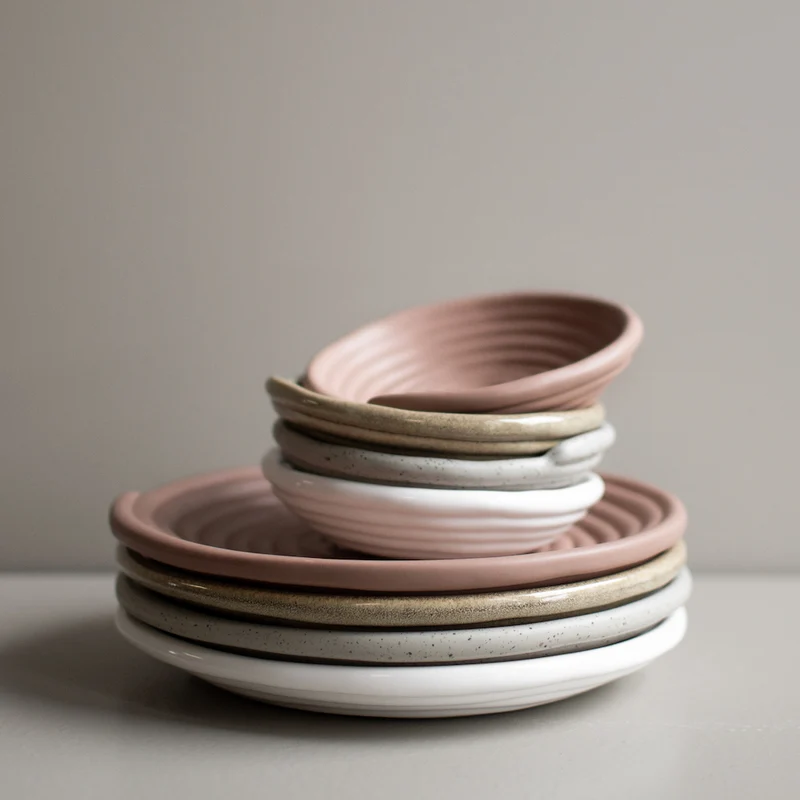 Keramikschale ø20cm, grau meliert