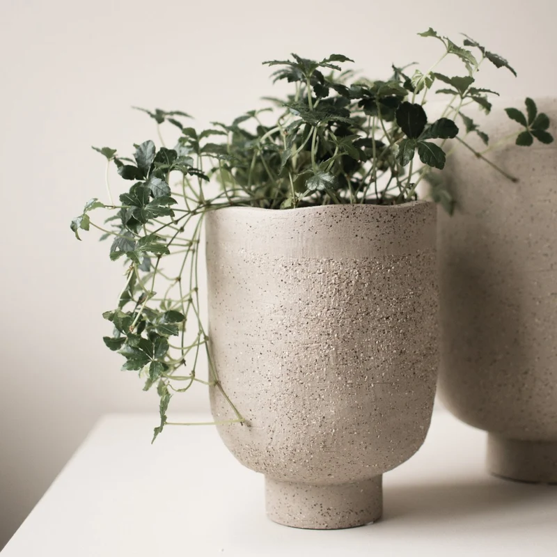 Keramikvase H20cm, sandfarben