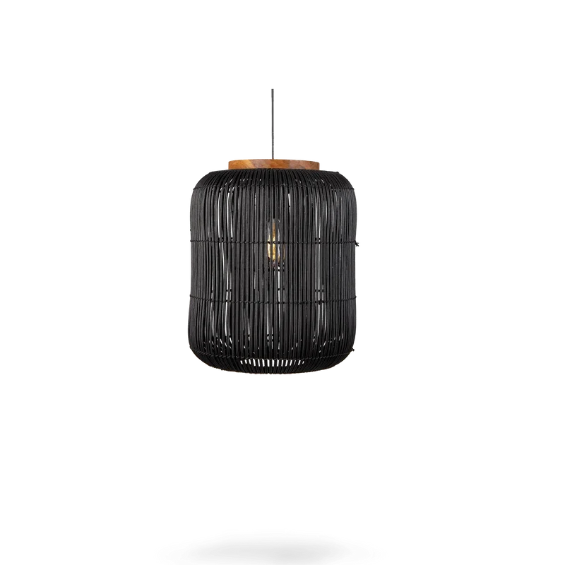 Hängelampe Rattan, schwarz