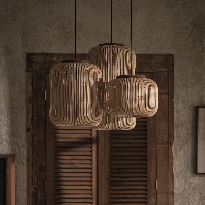 Hängelampe Rattan, natur