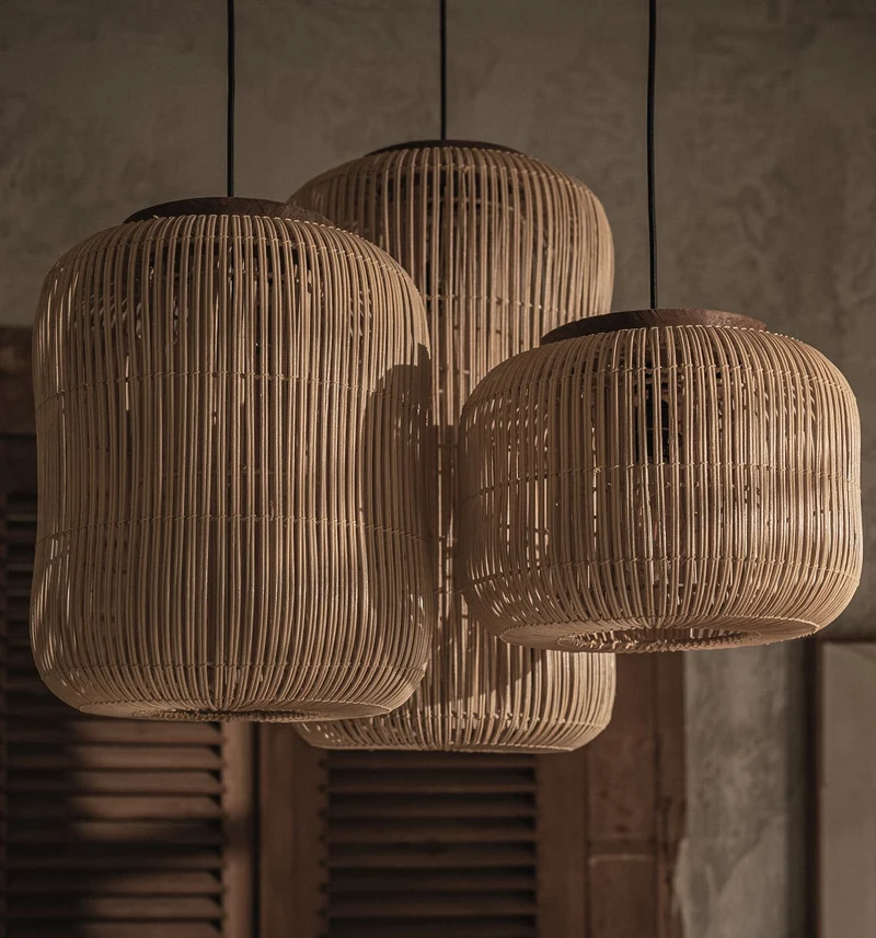 Hängelampe Rattan, natur