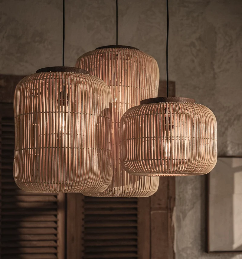 Hängelampe Rattan, natur