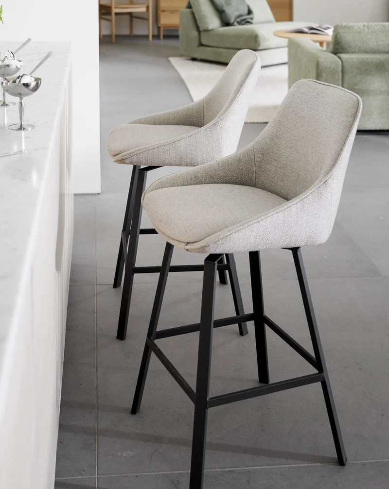 Barstuhl Lida, beige-grau