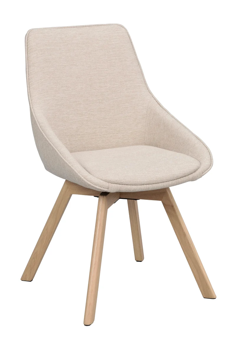Polsterstuhl Lida hellbeige | Eiche geölt