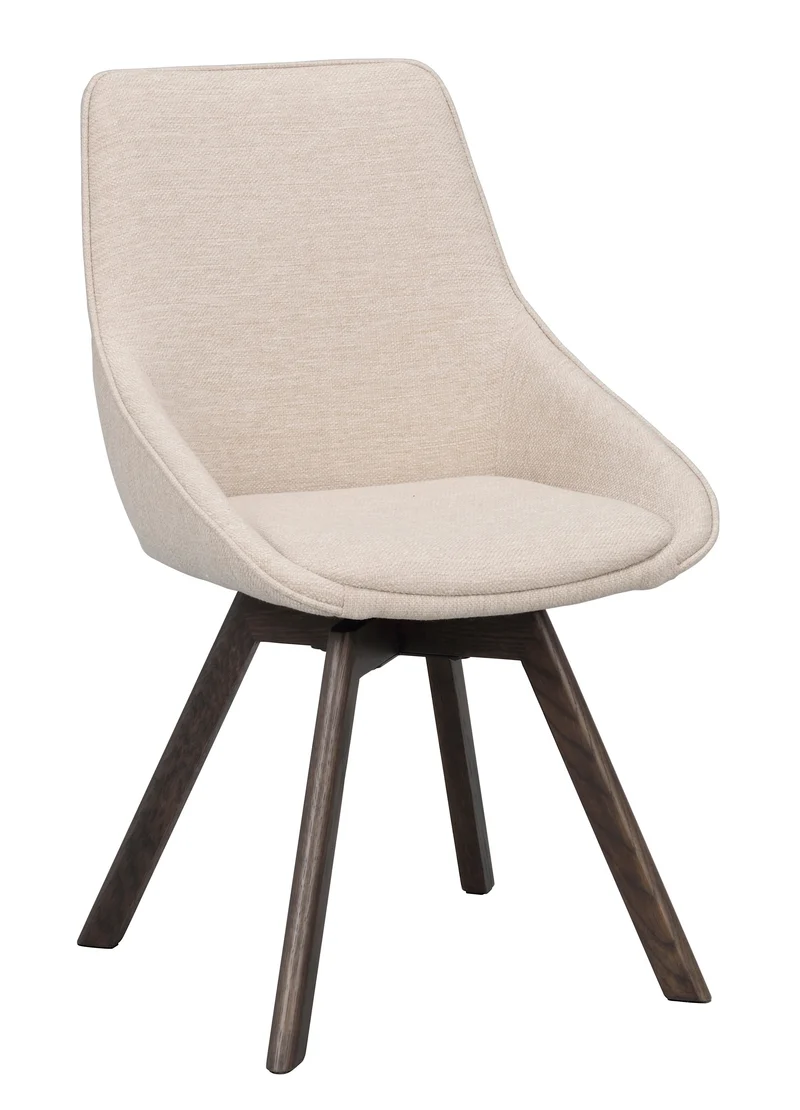 Polsterstuhl Lida hellbeige | Eiche braun