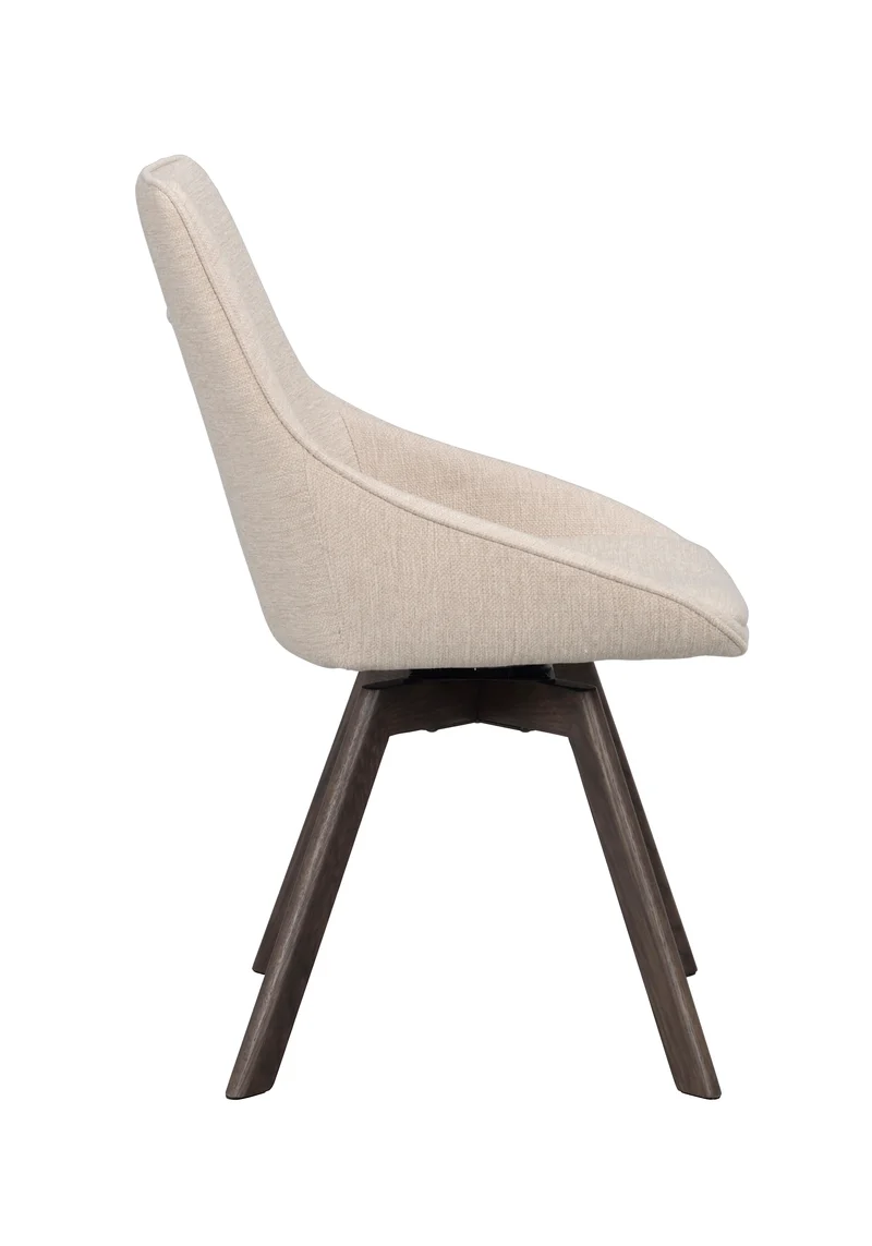 Polsterstuhl Lida hellbeige | Eiche braun