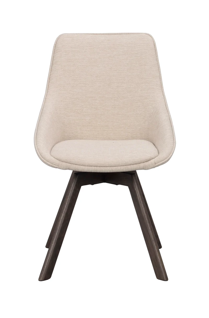 Polsterstuhl Lida hellbeige | Eiche braun