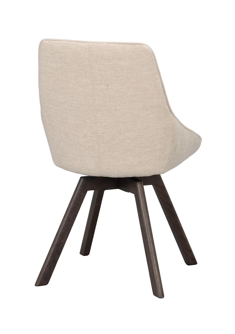 Polsterstuhl Lida hellbeige | Eiche braun