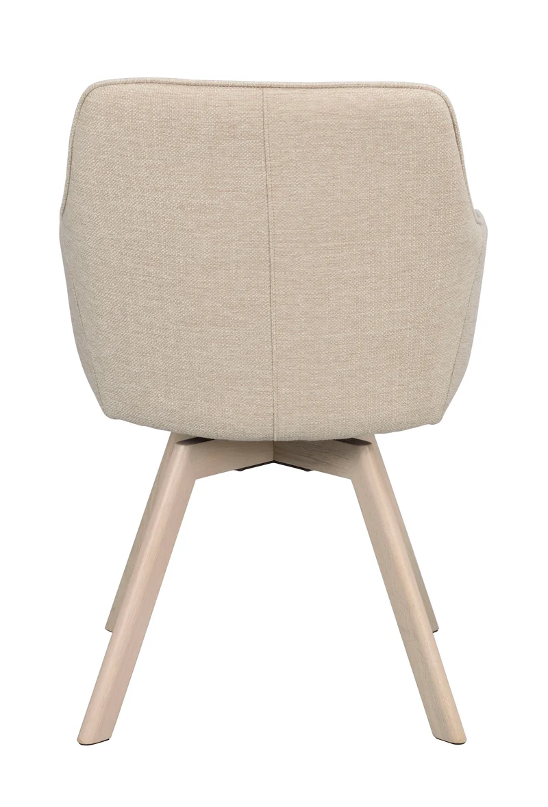 Polsterstuhl Lida mit Armlehne hellbeige | Eiche hell