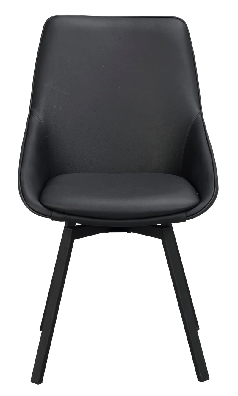 Polsterstuhl Lida, Leder schwarz