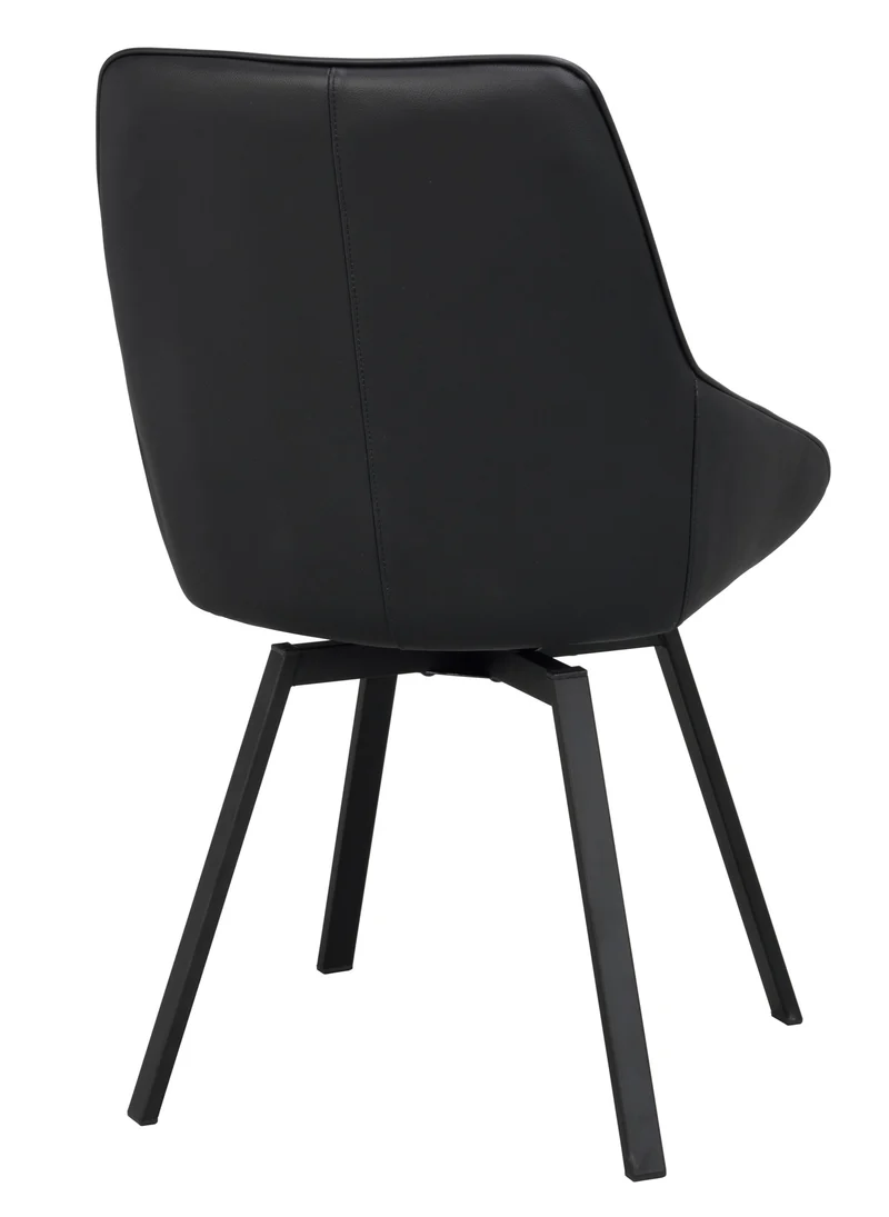 Polsterstuhl Lida, Leder schwarz