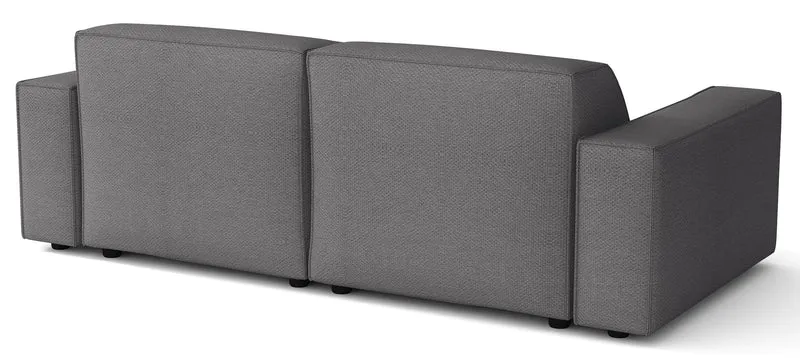 Modulares Ecksofa Sellmo L-förmig klein, rechtsseitig, dunkelgrauer hydrophober Chenillestoff