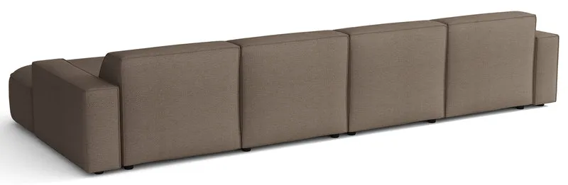 Modulares Ecksofa Sallmo U-förmig universell hellbraun hydrophobes Chenille