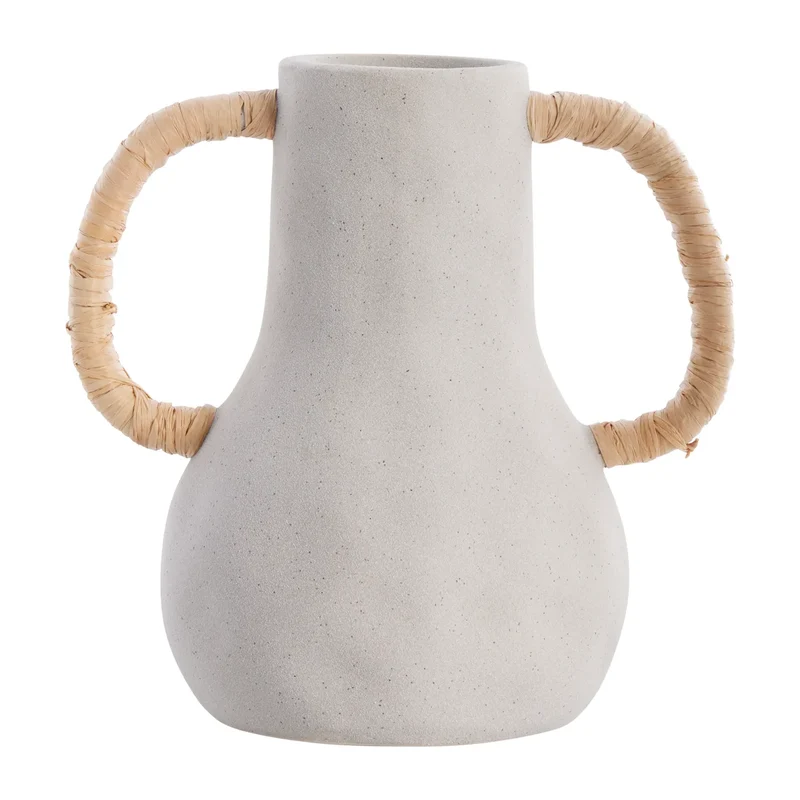 Keramikvase Ayelle, hellgrau