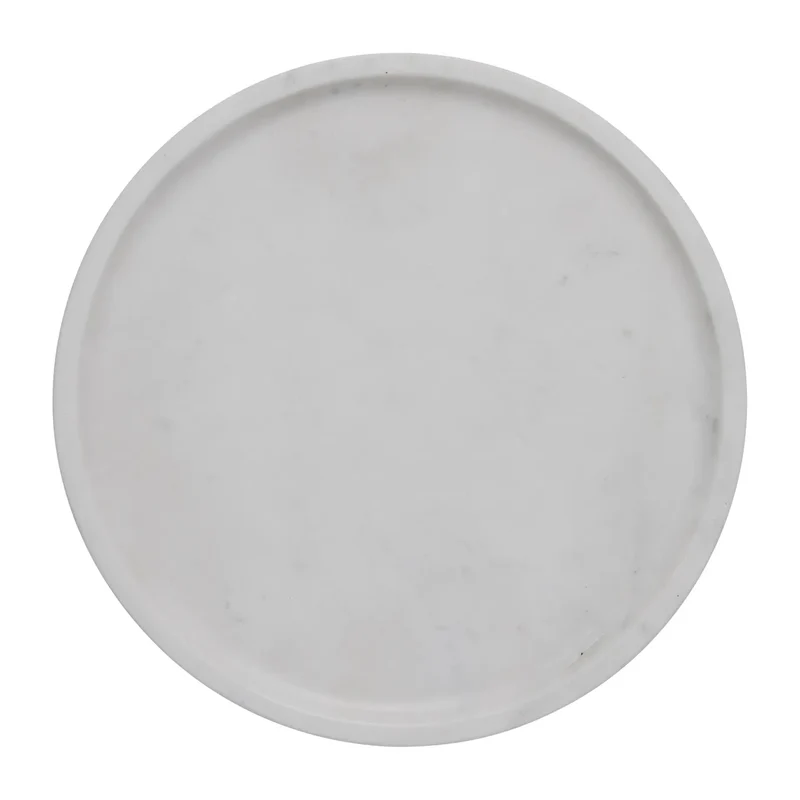 Marmortablett ø25cm, weiß