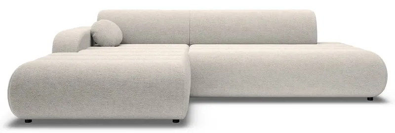 Ecksofa mit Schlaffunktion Arione, L-förmig, linksseitig, mit Stauraum, hellbeige Chenille