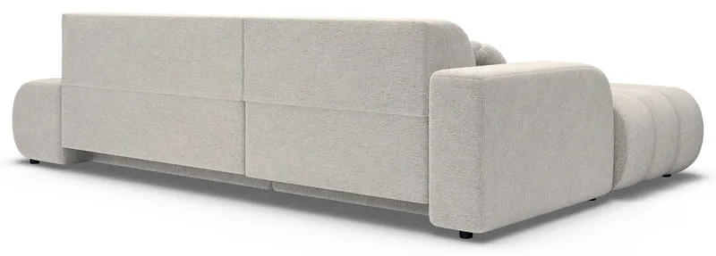 Ecksofa mit Schlaffunktion Arione, L-förmig, linksseitig, mit Stauraum, hellbeige Chenille