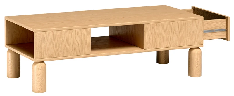 Sanden Couchtisch mit Schublade 50x110 cm Eiche Bookmatch