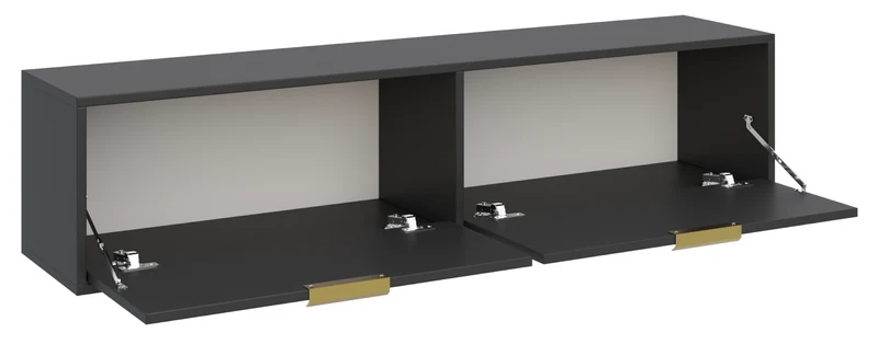 Hängender TV-Schrank Vena mit zwei Klappen, 140 cm, schwarz