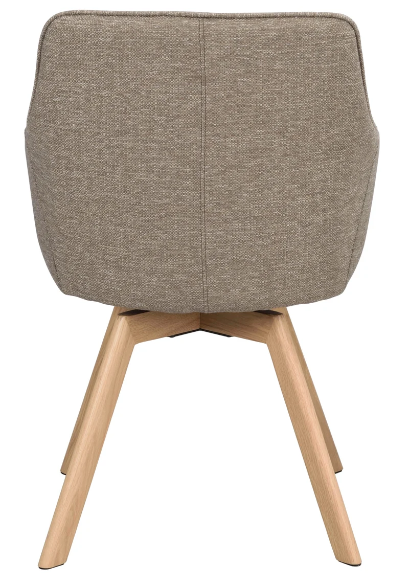 Polsterstuhl Lida mit Armlehne taupe | Eiche geölt