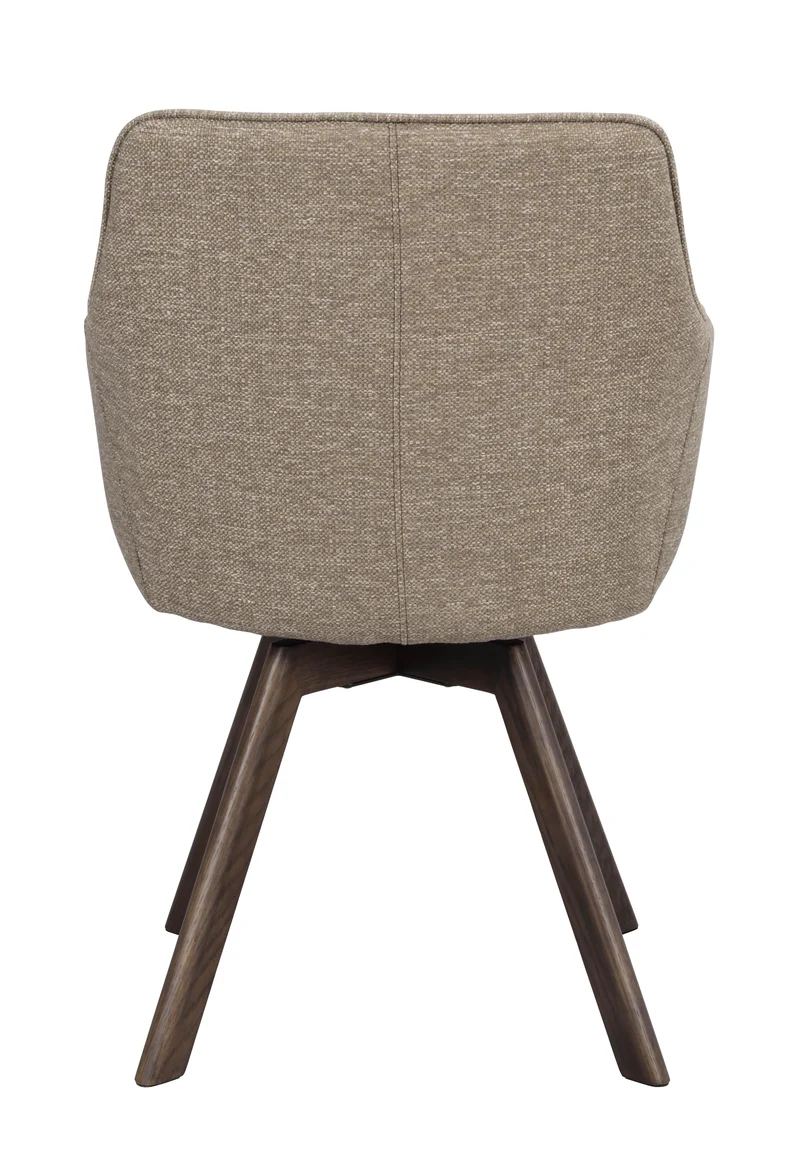 Polsterstuhl Lida mit Armlehne taupe | Eiche braun