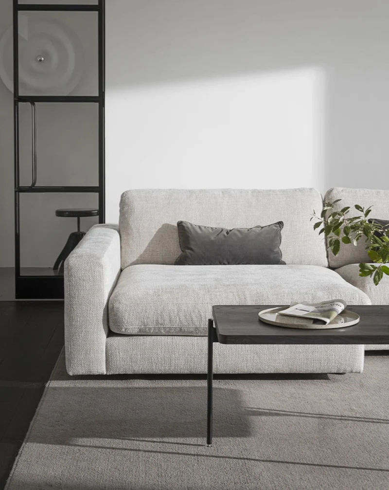 Chaiselongue Ecke links, hellgrau