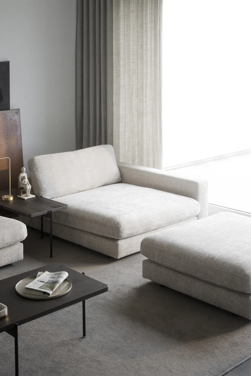 Chaiselongue Ecke, hellgrau
