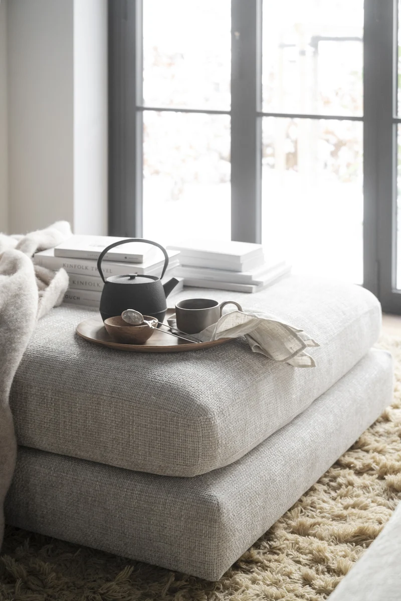 Loungesofa Modul Hocker, hellgrau